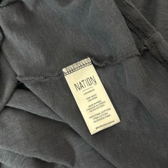 Nation LTD Rooney Pintucked Yoke Tee in It's Navy L - Picture 6 of 7